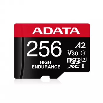 MicroSDXC memory card ADATA 256 GB AUSDX256GUI3V30SHA2-RA1 UHS-I Class 10 V30 (read 100 MB/s, write 80 MB/s) with SD adapter