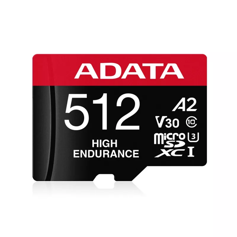MicroSDXC memory card ADATA 512GB UHS‑I U3 V30 Class 10 A2, 100/85 MB/s, waterproof