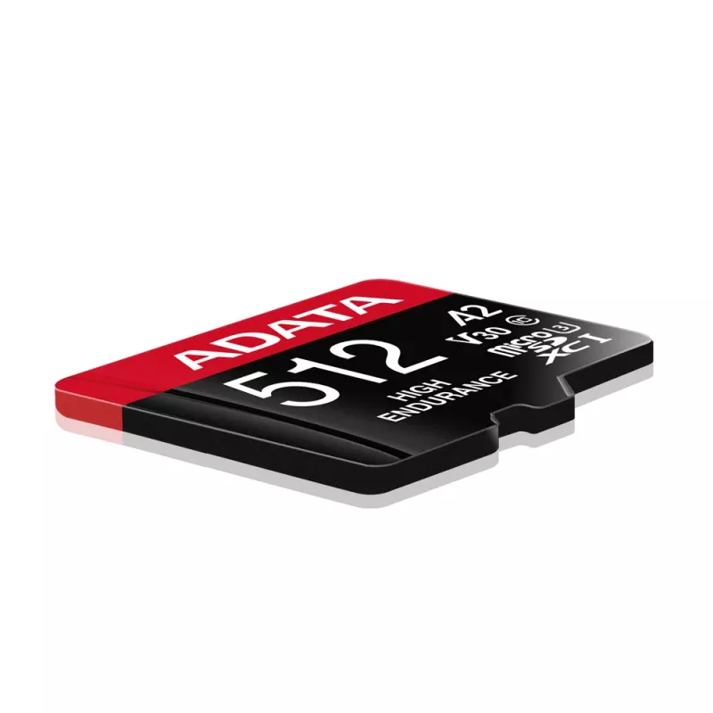 MicroSDXC memory card ADATA 512GB UHS‑I U3 V30 Class 10 A2, 100/85 MB/s, waterproof