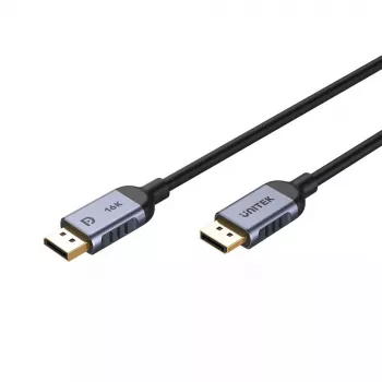 DisplayPort cable Unitek C1628GY01-2M — 2 m, DisplayPort 2.1, 7680×4320 @ up to 240 Hz, 32.4 channels, tinned copper