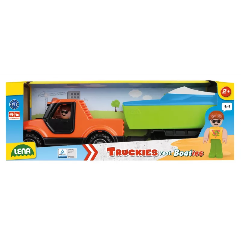 Lena Truckies Pickup with Boaties Trailer Set, Multicolour