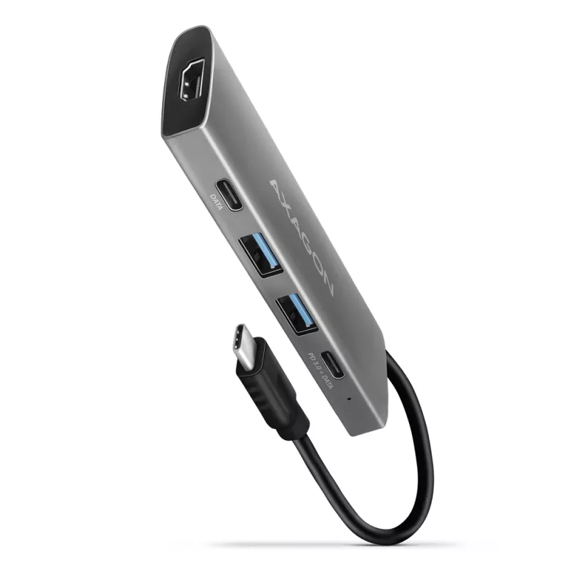 Axagon HMC-5G21 USB 10Gbps hub, 2x USB-A, 2x USB-C, HDMI 4k/30Hz, PD 60W, USB-C cable