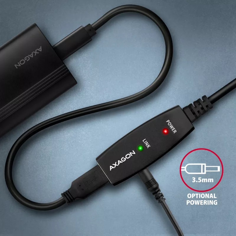 Axagon ADR-207 USB repeater cable 7.5 m USB 2.0 Black