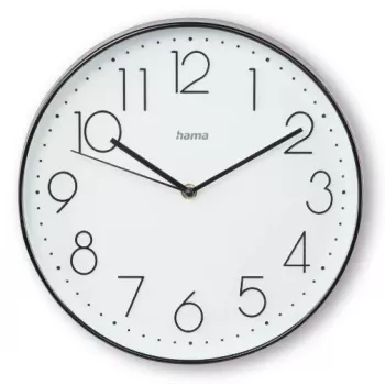 Quartz Clock Hama Corsica Round Black White Battery AA 30 cm