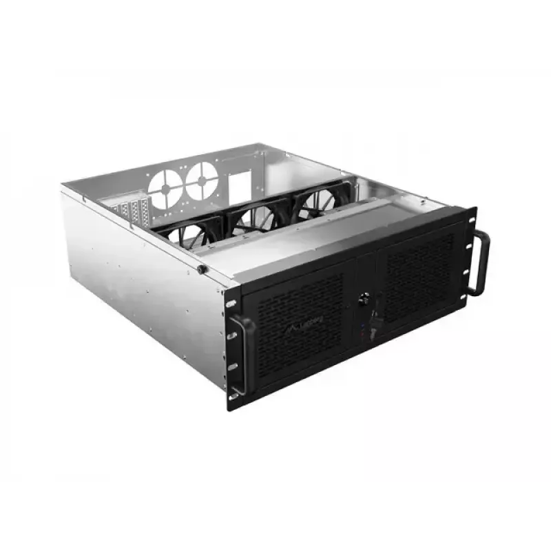 Lanberg SC01-5204-12B 4U Rackmount Server Chassis, Black, 5 Fans, Supports ATX/SSI EEB, 10x 3.5 inch Bays