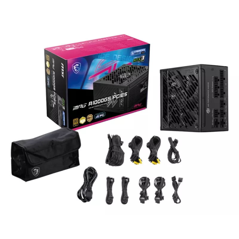 MSI MPG A1000GS PCIE5 power supply unit 1000 W 24-pin ATX ATX Black