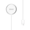 Wireless indoor mobile charger SAVIO LA-11, Qi 1.2, 15 W, white, 55×55×5 mm