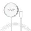 Wireless indoor mobile charger SAVIO LA-11, Qi 1.2, 15 W, white, 55×55×5 mm