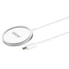 Wireless indoor mobile charger SAVIO LA-11, Qi 1.2, 15 W, white, 55×55×5 mm