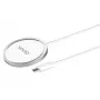 Wireless indoor mobile charger SAVIO LA-11, Qi 1.2, 15 W, white, 55×55×5 mm