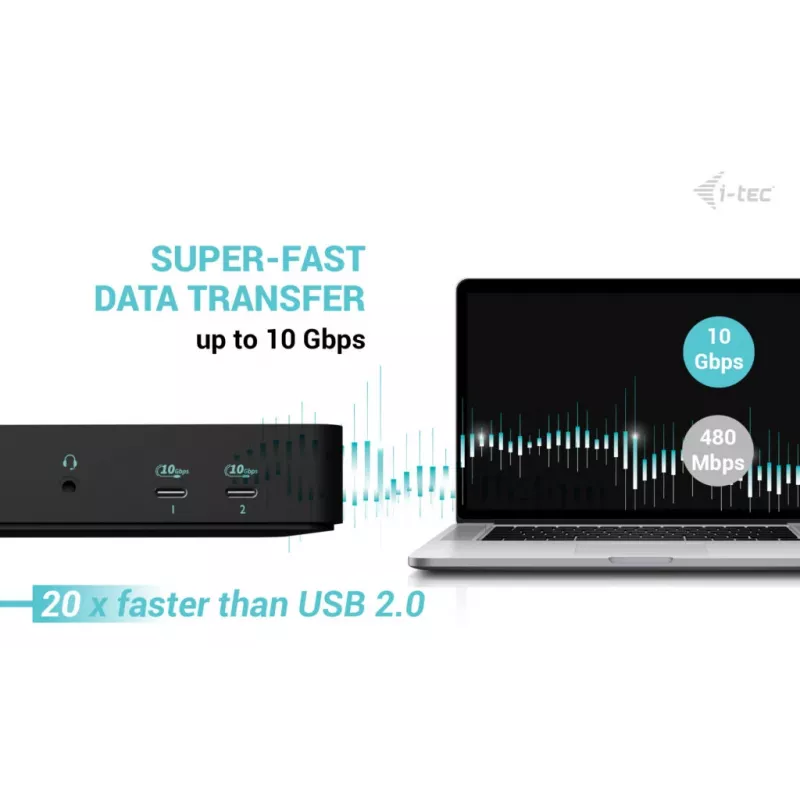 i-tec USB-C Intelligent Triple Display Docking Station + Power Delivery 100W