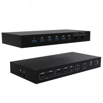 ITEC i-tec USB-C KVM Dock PRO for Three Hosts, Dual Video, 2x Power Delivery (max 92W), USB 3.2, 10 Gbps, Gigabit Ethernet