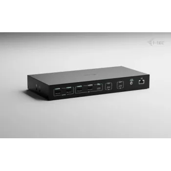ITEC i-tec USB-C KVM Dock PRO for Three Hosts, Dual Video, 2x Power Delivery (max 92W), USB 3.2, 10 Gbps, Gigabit Ethernet