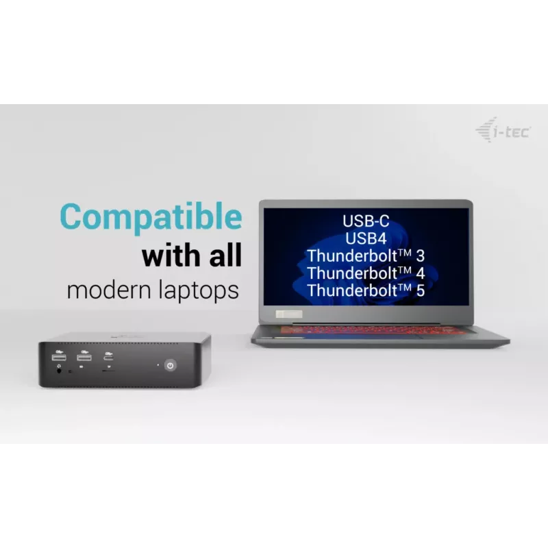 i-tec Thunderbolt5 Quattro Display Docking Station, 5x USB, 2.5 GLAN + Power Delivery 140W