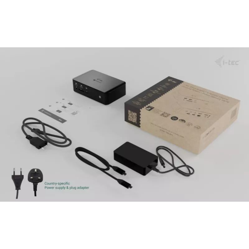 i-tec Thunderbolt5 Quattro Display Docking Station, 5x USB, 2.5 GLAN + Power Delivery 140W