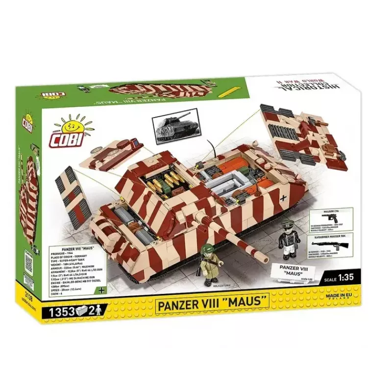Cobi Building Blocks Panzer VIII Maus model kit 1:35 scale COBI-3138, detailed military vehicle replica