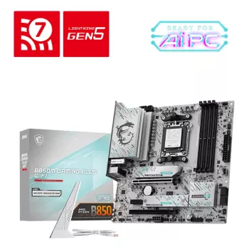 Motherboard MSI B850M GAMING PLUS WIFI — AMD B850, Socket AM5, micro ATX, DDR5, 4x DIMM, 3x M.2, Wi‑Fi 7, 5Gb LAN