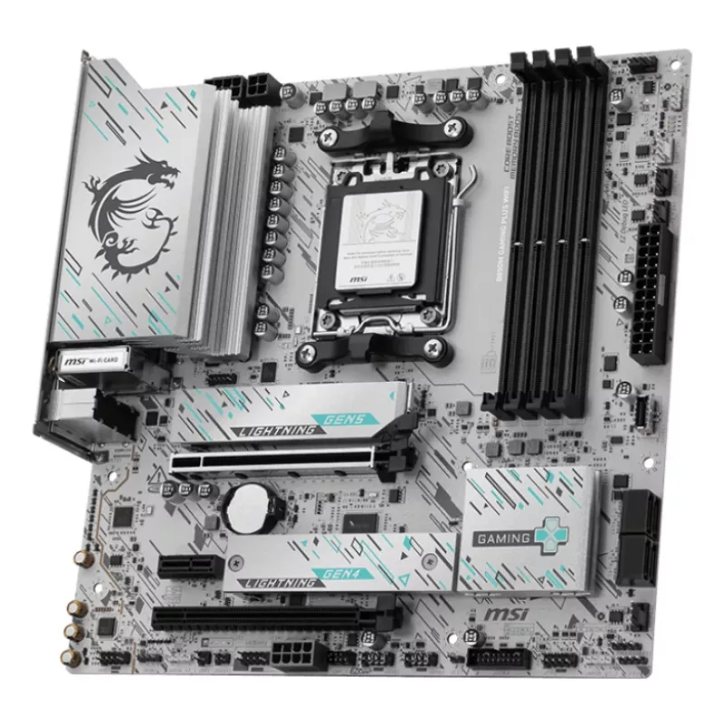 Motherboard MSI B850M GAMING PLUS WIFI — AMD B850, Socket AM5, micro ATX, DDR5, 4x DIMM, 3x M.2, Wi‑Fi 7, 5Gb LAN