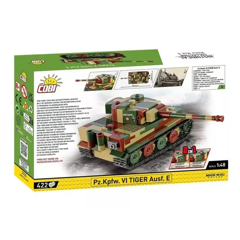 Scale model building set Cobi Pz.Kpfw. VI Tiger Ausf. E 1:35 scale, detailed brick kit