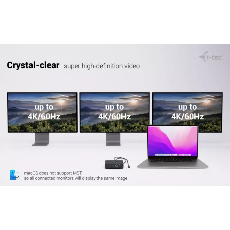 USB-C DisplayPort to Dual HDMI Adapter ITEC C31TRIPLEVIDEODPPRO 4K 60Hz, 100W Power Delivery