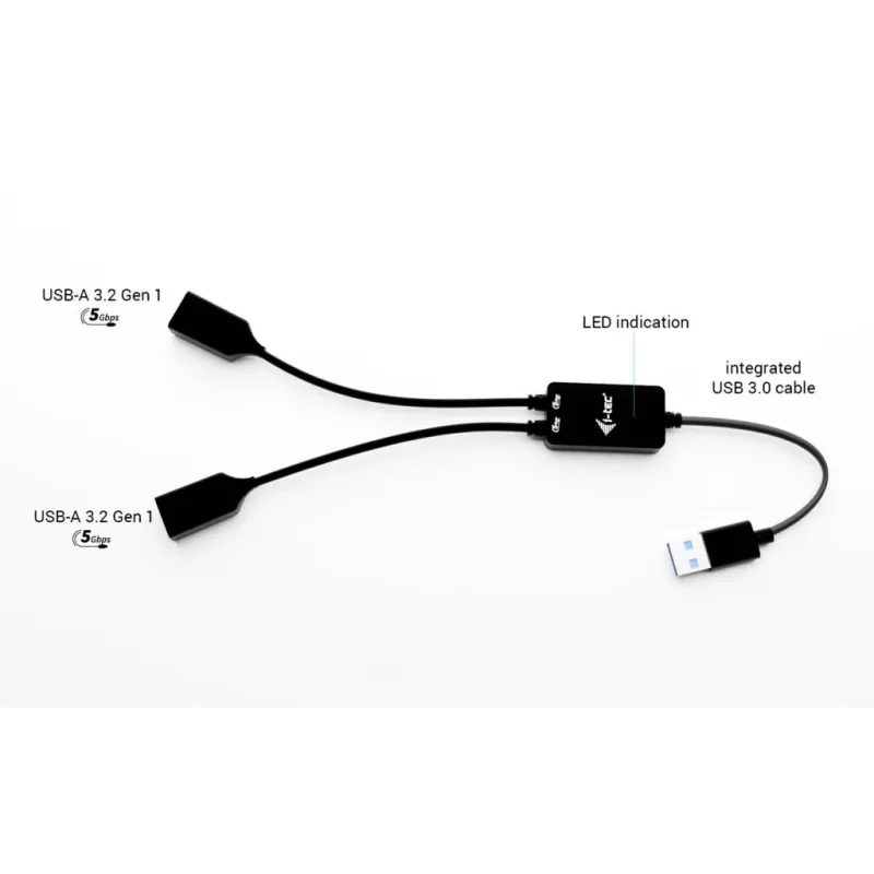USB-A hub ITEC U3CBLHUB2A — 2 ports, USB 3.0 up to 5 Gbps