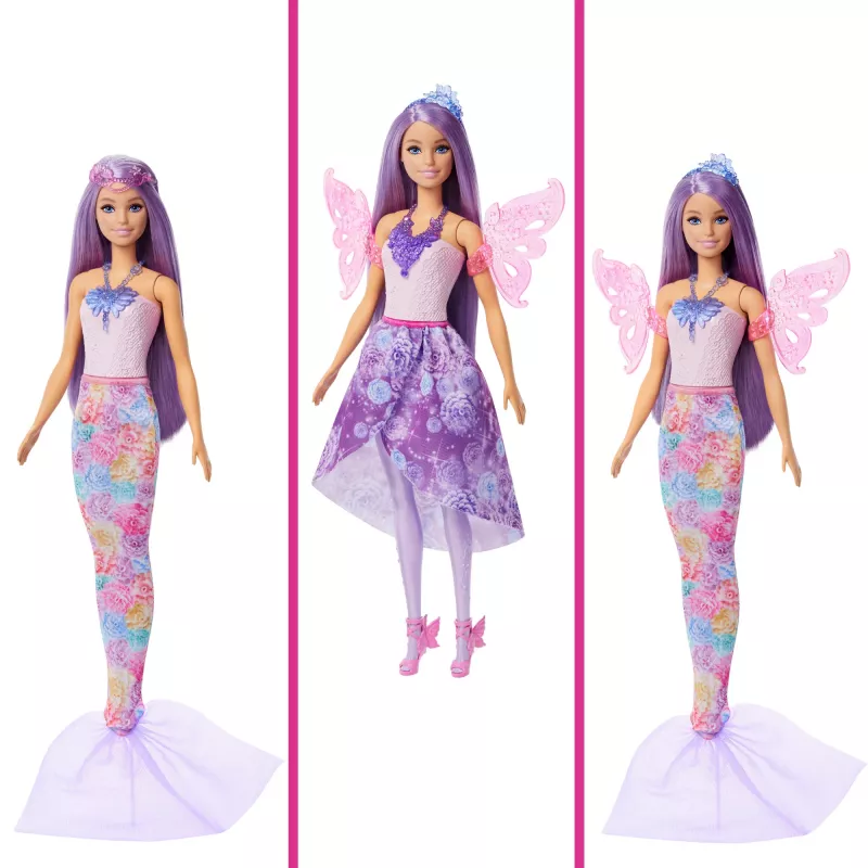 Barbie Doll Fantasy Fashion Pack with Accessories Including Mermaid Tail, Fairy Wings, & Necklaces