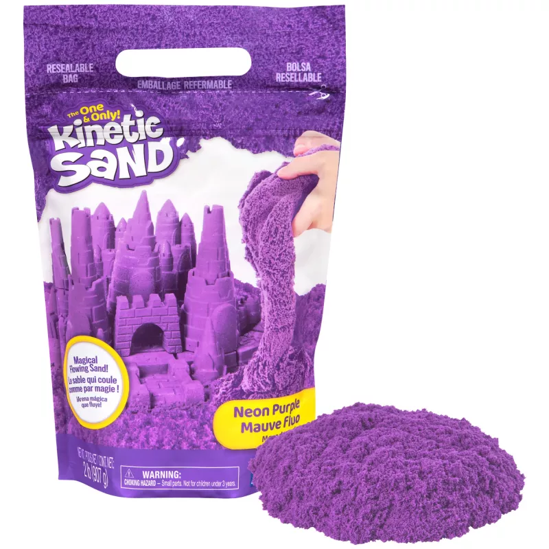 Kinetic Sand , 2lbs Purple Play Sand, Moldable Sensory Toys for Kids, Resealable Bag (Packaging May Vary), for Ages 3 and up