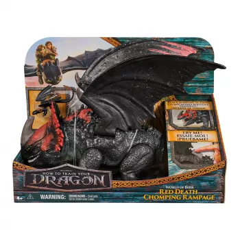 11-inch Toy Dragon Spin Master — World of Berk: Red Death Chomping Rampage with Exclusive Toothless Figurine, Ages 4+