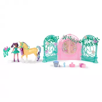 Unicorn Academy, Ava Doll & Color-Change Leaf Stall Playset, Easter Gifts Idea, Includes 15 Accessories, Dolls & Unicorn Toys for Girls Ages 4 and up