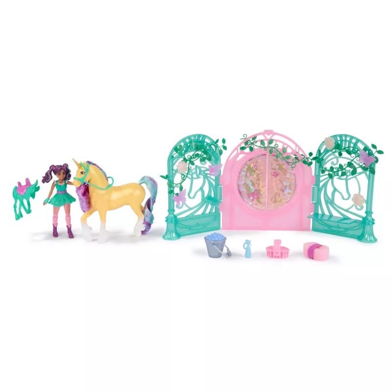 Unicorn Academy, Ava Doll & Color-Change Leaf Stall Playset, Easter Gifts Idea, Includes 15 Accessories, Dolls & Unicorn Toys for Girls Ages 4 and up