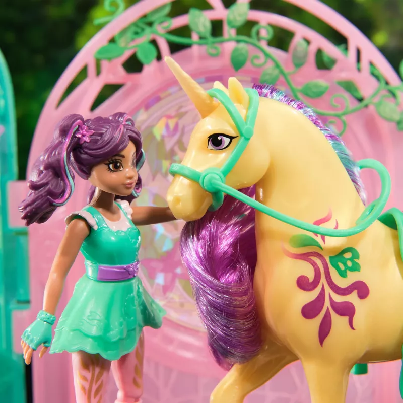 Unicorn Academy, Ava Doll & Color-Change Leaf Stall Playset, Easter Gifts Idea, Includes 15 Accessories, Dolls & Unicorn Toys for Girls Ages 4 and up