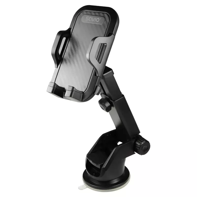 Phone grip SAVIO CH-04, silicone, black, durable protective accessory, weight 163 g