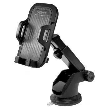 Phone grip SAVIO CH-04, silicone, black, durable protective accessory, weight 163 g