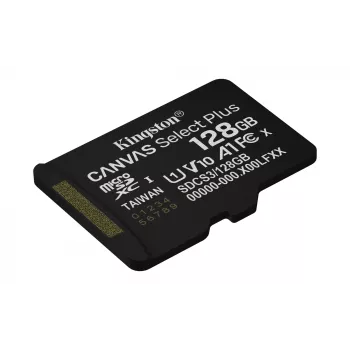 Kingston Technology 128GB micSDXC Canvas Select Plus Gen3 150R A1 Single Pack w/o ADP