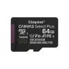Kingston Technology 64GB micSDXC Canvas Select Plus Gen3 100R A1 Single Pack w/o ADP