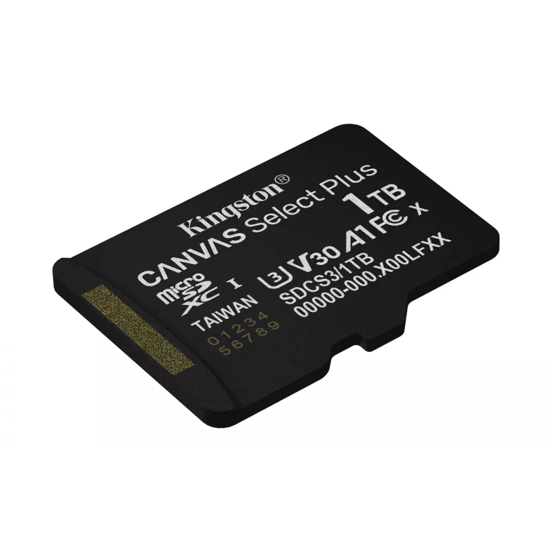 Kingston Technology 1TB micSDXC Canvas Select Plus Gen3 150R A1 Single Pack w/o ADP