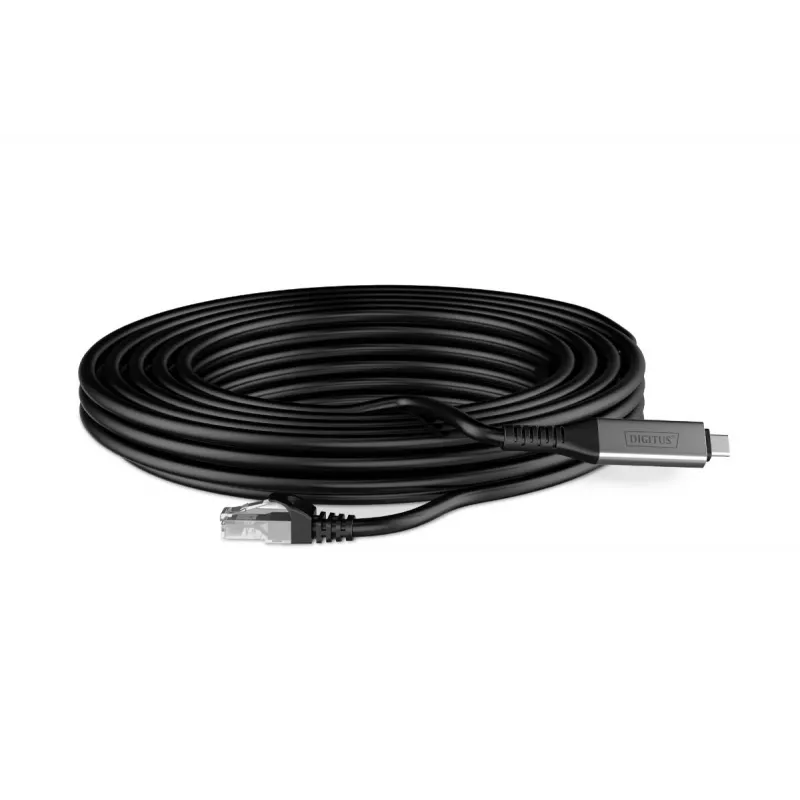 DIGITUS USB-C 3.2 Gen1 - RJ45 Ethernet cable - CAT6a S/FTP Black - 5m