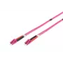 DIGITUS Fiber Optic Patch Cord, LC to LC Multimode OM4 - 2m; Duplex, color RAL4003, Length 2m