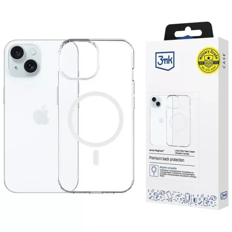 Protective Case 3MK Armor MagCase for Apple iPhone 15 — durable design, magnetic compatibility