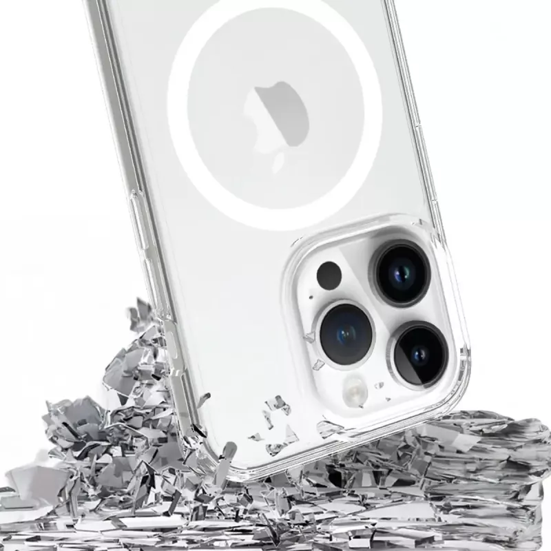 Mobile phone cover 3MK Armor MagCase for iPhone 16 Pro, transparent, for 16 cm (6.3 inch) display, PC+TPU