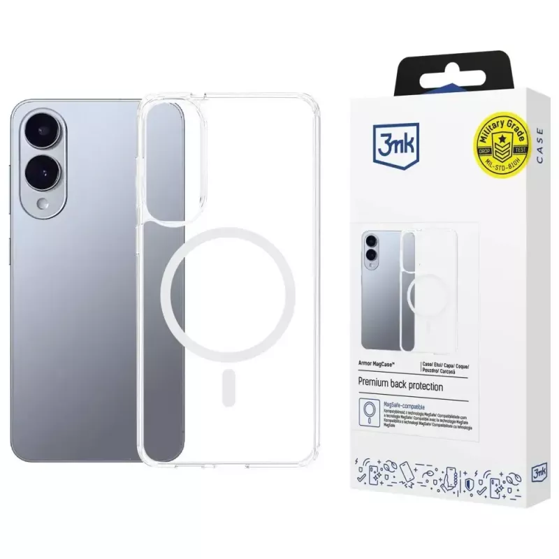 Protective phone case 3MK Armor MagCase for Samsung Galaxy S25 Edge — slim shockproof design