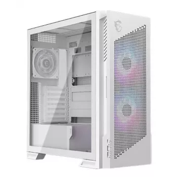 PC case MSI MPG VELOX 300R AIRFLOW PZ Midi Tower White — ATX/EATX/MicroATX/Mini-ITX, 1×3.5 inch, 4×2.5 inch, 2×USB 3.2 Gen1, side window
