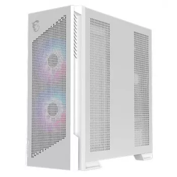 PC case MSI MPG VELOX 300R AIRFLOW PZ Midi Tower White — ATX/EATX/MicroATX/Mini-ITX, 1×3.5 inch, 4×2.5 inch, 2×USB 3.2 Gen1, side window