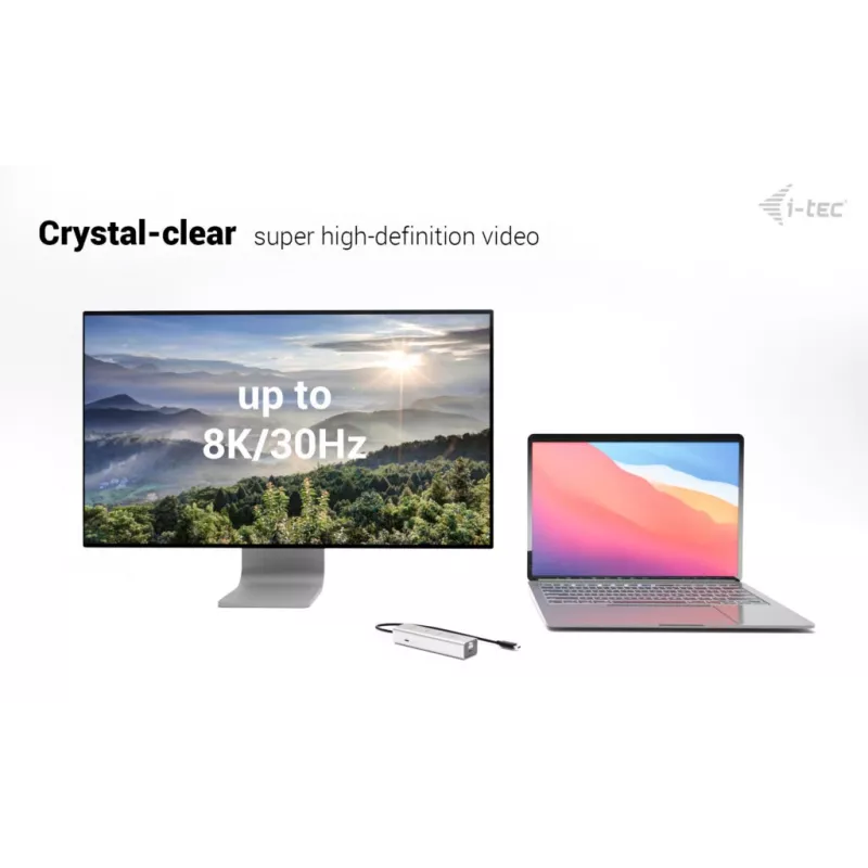 i-tec Metal USB-C Charging HUB 5port with USB-C video 8K + Power Delivery 85W