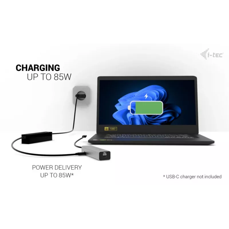 i-tec Metal USB-C Charging HUB 5port with USB-C video 8K + Power Delivery 85W