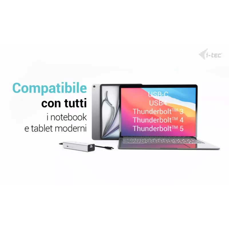 i-tec Metal USB-C Charging HUB 5port with USB-C video 8K + Power Delivery 85W