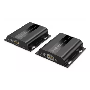 DIGITUS HDMI IP Extender Set - 4K/60Hz 120/200 m, One-to-Many, CAT, Black