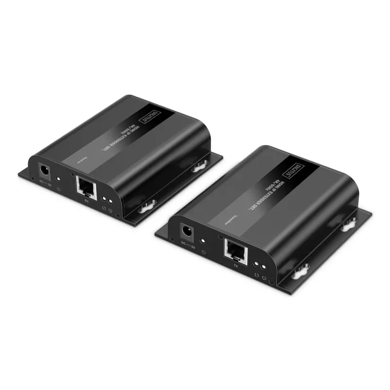 DIGITUS HDMI IP Extender Set - 4K/60Hz 120/200 m, One-to-Many, CAT, Black