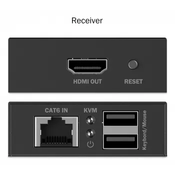 DIGITUS HDMI KVM Extender Set - 4K/30Hz 40/70m PoC CAT Black