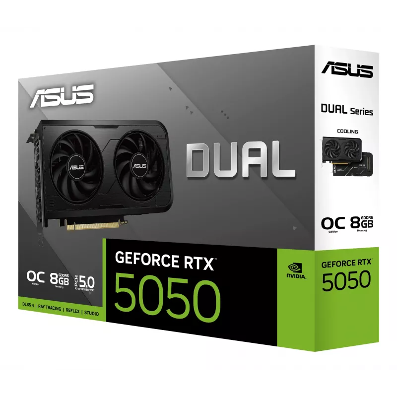 Graphics Card ASUS GeForce RTX 5050, 8 GB GDDR6, PCIe 5.0, 2560 CUDA cores, 128-bit memory bus